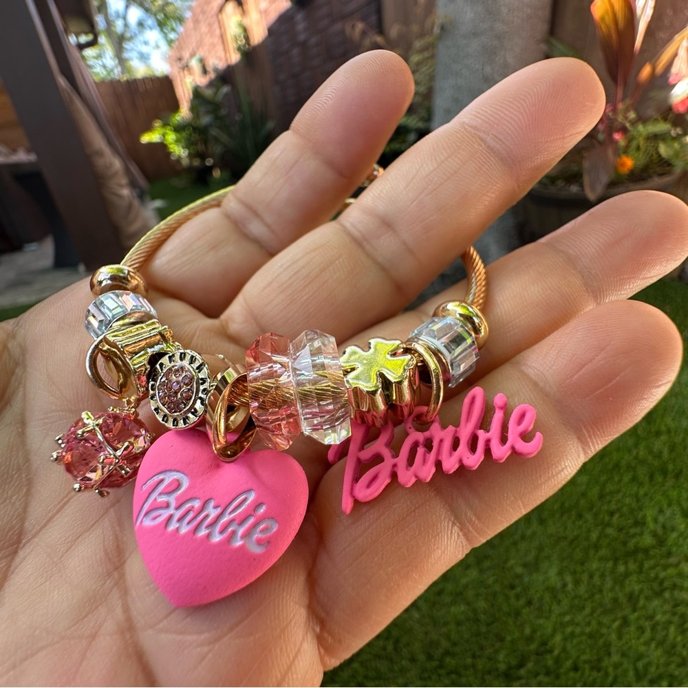 Barbie Charm Bracelet Gold Stainless